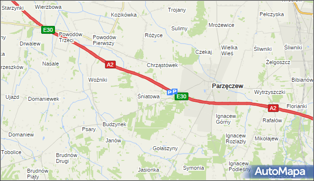 mapa Stary Chrząstów, Stary Chrząstów na mapie Targeo