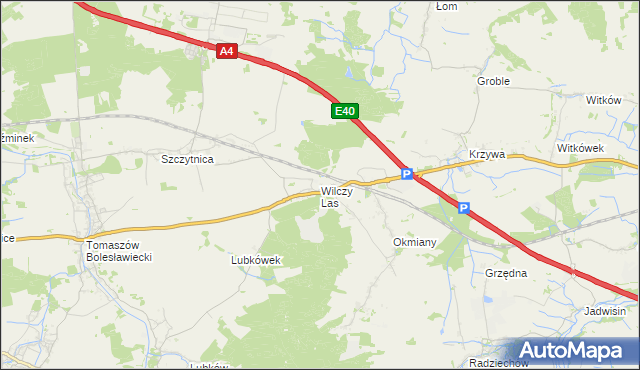 mapa Wilczy Las, Wilczy Las na mapie Targeo