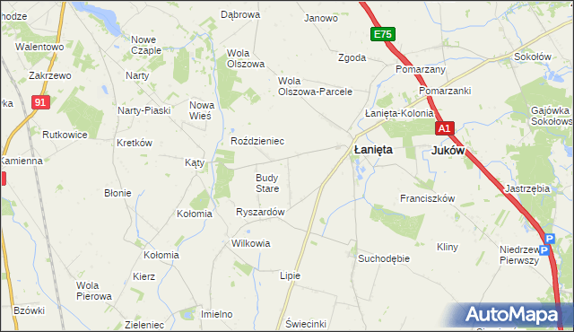 mapa Witoldów gmina Łanięta, Witoldów gmina Łanięta na mapie Targeo