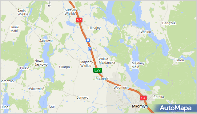 mapa Wólka Majdańska, Wólka Majdańska na mapie Targeo