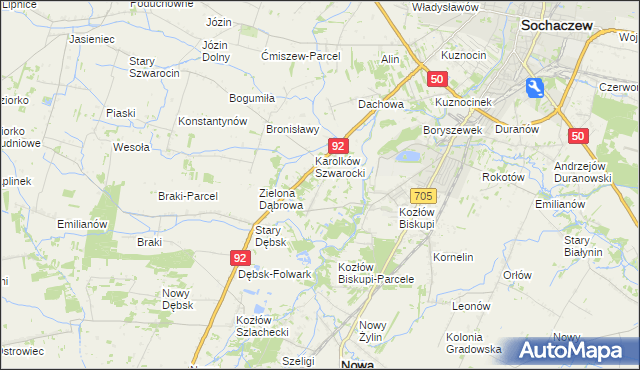 mapa Antoniew gmina Nowa Sucha, Antoniew gmina Nowa Sucha na mapie Targeo