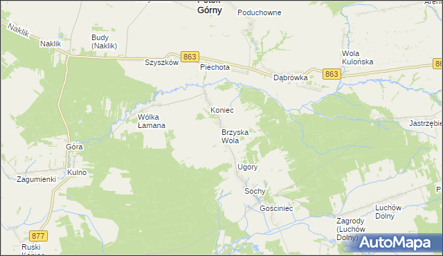 mapa Brzyska Wola, Brzyska Wola na mapie Targeo