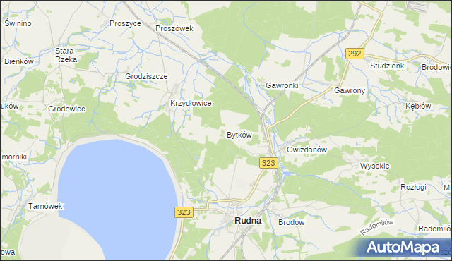 mapa Bytków gmina Rudna, Bytków gmina Rudna na mapie Targeo