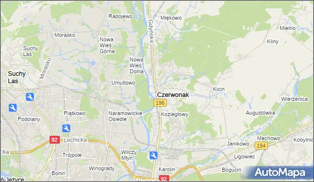 mapa Czerwonak, Czerwonak na mapie Targeo