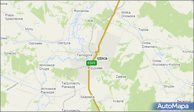 mapa Izbica powiat krasnostawski, Izbica powiat krasnostawski na mapie Targeo