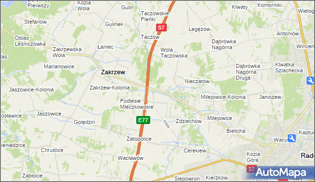 mapa Mleczków, Mleczków na mapie Targeo