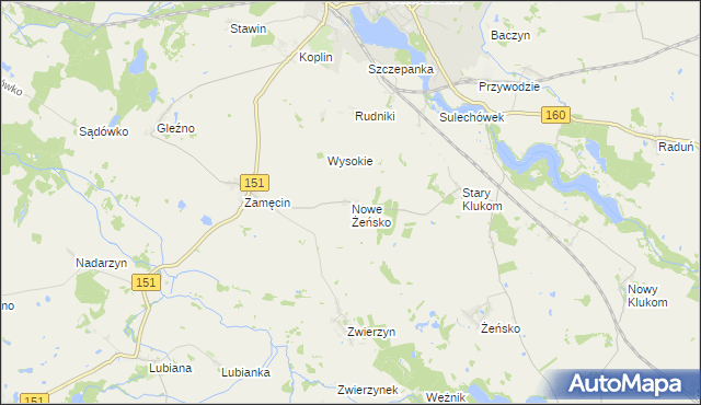 mapa Nowe Żeńsko, Nowe Żeńsko na mapie Targeo