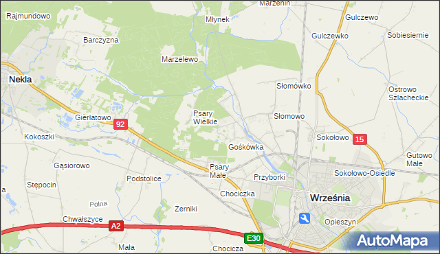 mapa Nowy Folwark gmina Września, Nowy Folwark gmina Września na mapie Targeo