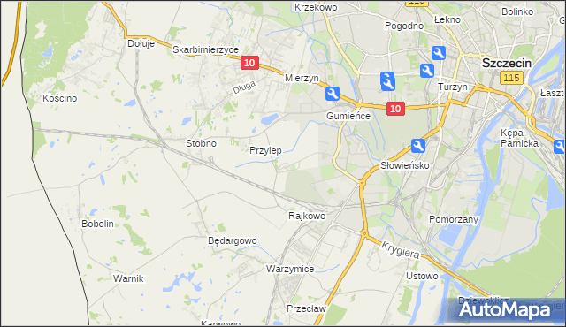 mapa Ostoja gmina Kołbaskowo, Ostoja gmina Kołbaskowo na mapie Targeo