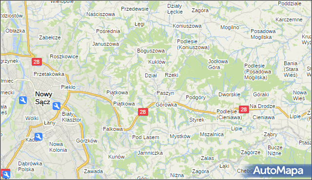 mapa Paszyn, Paszyn na mapie Targeo