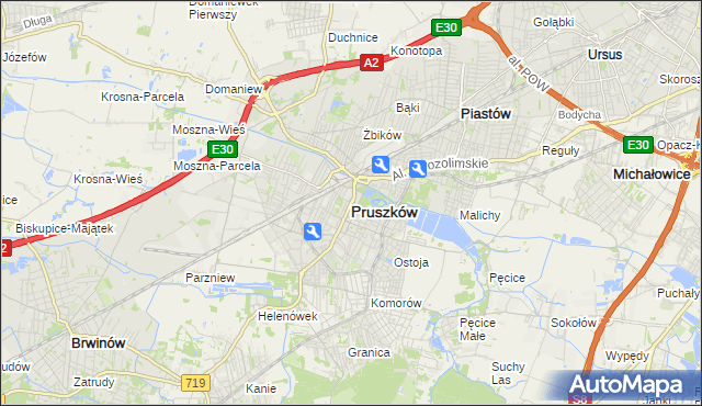 mapa Pruszków, Pruszków na mapie Targeo