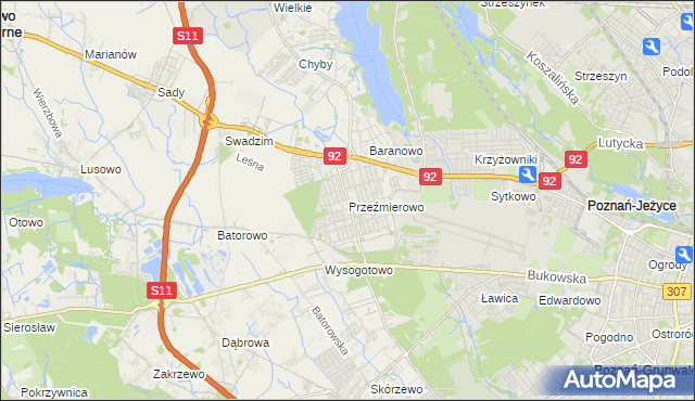 mapa Przeźmierowo, Przeźmierowo na mapie Targeo