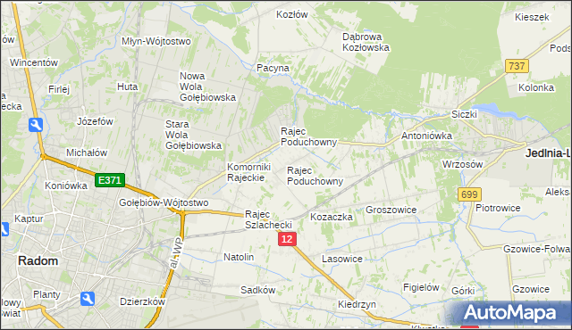 mapa Rajec Poduchowny, Rajec Poduchowny na mapie Targeo