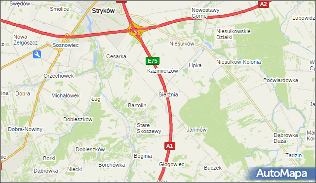 mapa Sierżnia, Sierżnia na mapie Targeo