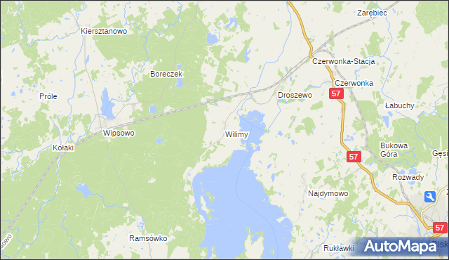 mapa Wilimy, Wilimy na mapie Targeo