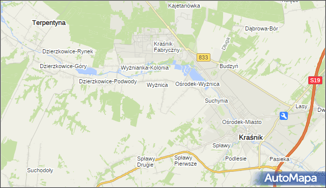 mapa Wyżnica-Kolonia, Wyżnica-Kolonia na mapie Targeo