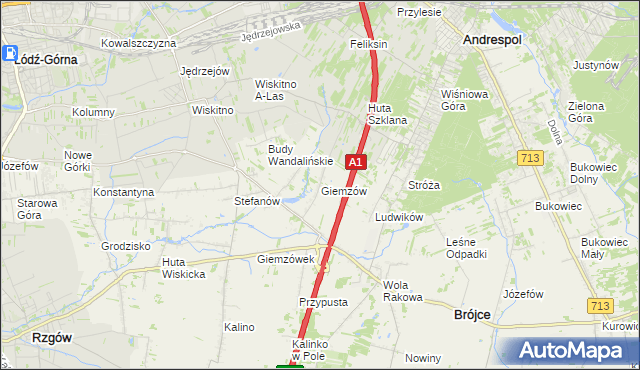 mapa Giemzów, Giemzów na mapie Targeo