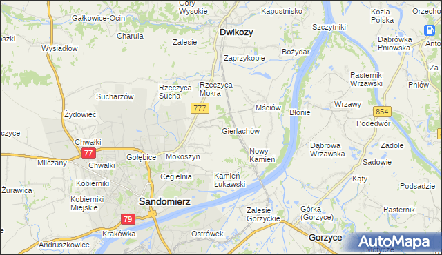 mapa Gierlachów, Gierlachów na mapie Targeo