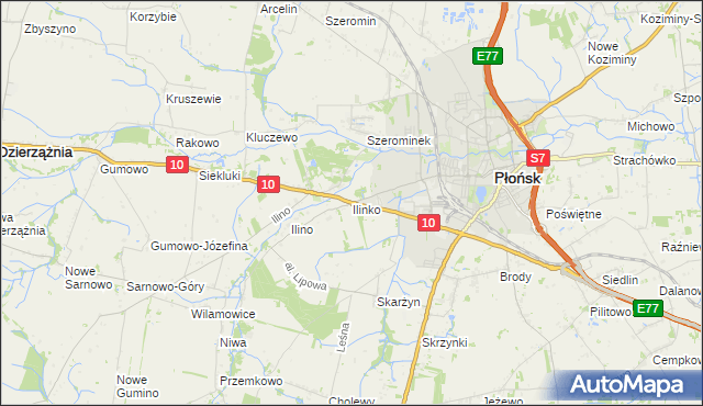 mapa Ilinko, Ilinko na mapie Targeo