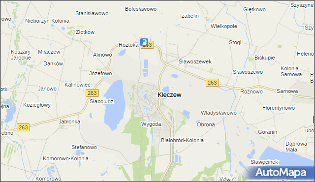 mapa Kleczew, Kleczew na mapie Targeo