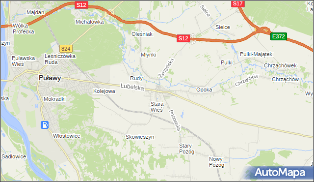 mapa Końskowola, Końskowola na mapie Targeo