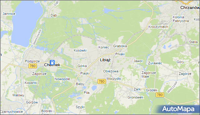 mapa Libiąż, Libiąż na mapie Targeo