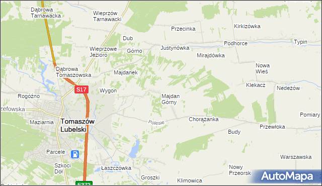 mapa Majdan Górny, Majdan Górny na mapie Targeo