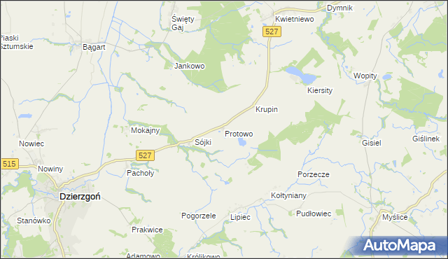 mapa Protowo, Protowo na mapie Targeo