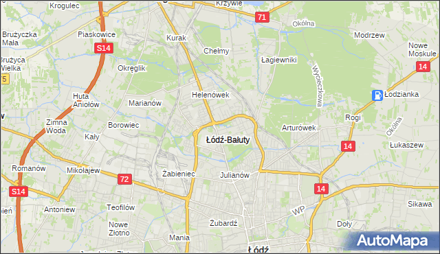mapa Radogoszcz gmina Łódź, Radogoszcz gmina Łódź na mapie Targeo