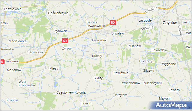 mapa Wola Kukalska, Wola Kukalska na mapie Targeo