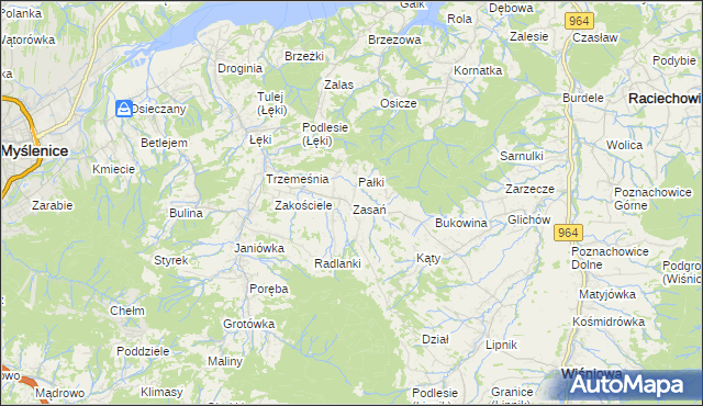 mapa Zasań, Zasań na mapie Targeo