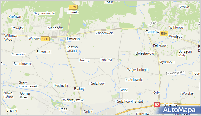 mapa Białutki, Białutki na mapie Targeo