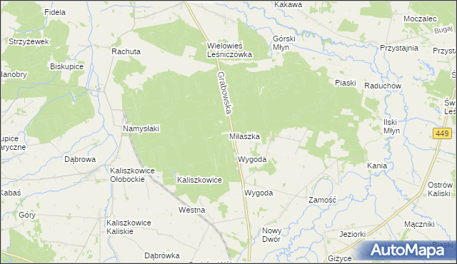 mapa Miłaszka, Miłaszka na mapie Targeo