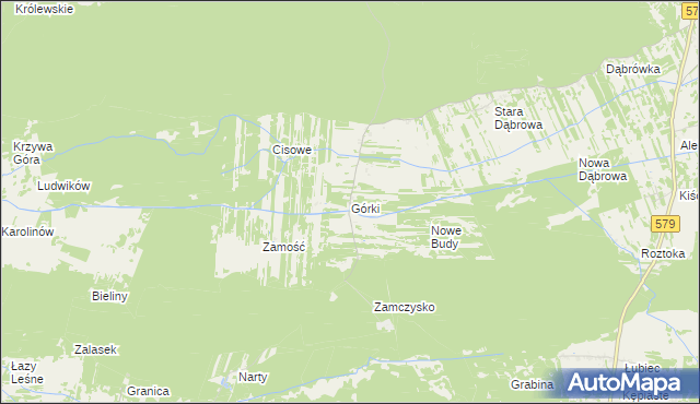 mapa Górki gmina Leoncin, Górki gmina Leoncin na mapie Targeo