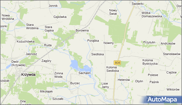 mapa Siedliska gmina Wojcieszków, Siedliska gmina Wojcieszków na mapie Targeo