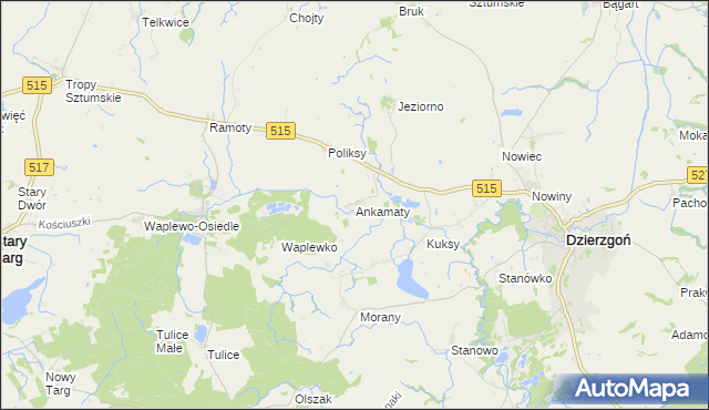 mapa Ankamaty, Ankamaty na mapie Targeo