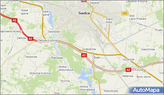 mapa Grabianów, Grabianów na mapie Targeo