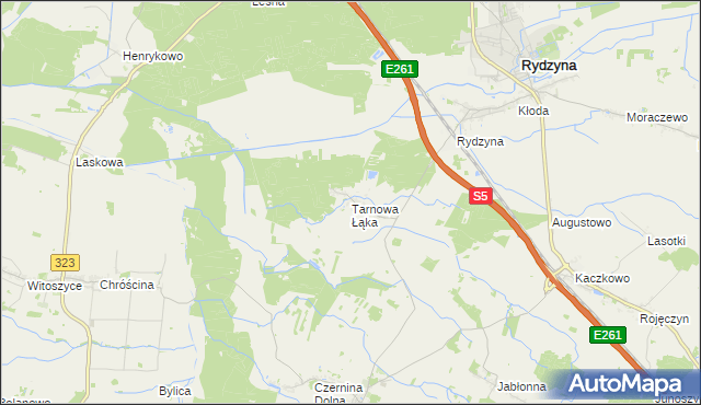 mapa Tarnowa Łąka, Tarnowa Łąka na mapie Targeo