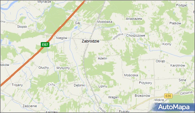 mapa Adelin gmina Zabrodzie, Adelin gmina Zabrodzie na mapie Targeo