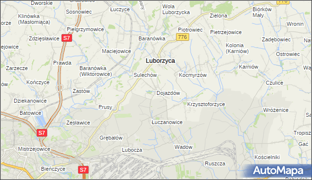 mapa Dojazdów, Dojazdów na mapie Targeo