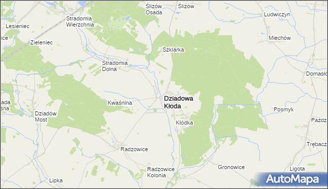 mapa Dziadowa Kłoda, Dziadowa Kłoda na mapie Targeo