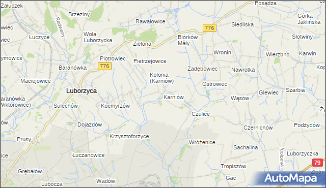 mapa Karniów, Karniów na mapie Targeo