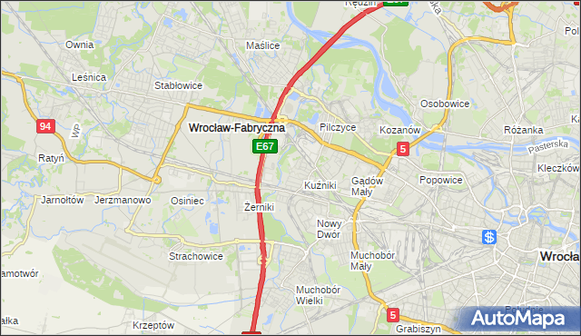 mapa Fabryczna, Fabryczna na mapie Targeo