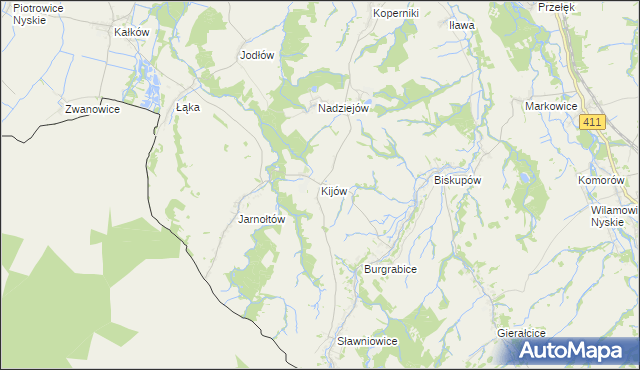 mapa Kijów gmina Otmuchów, Kijów gmina Otmuchów na mapie Targeo