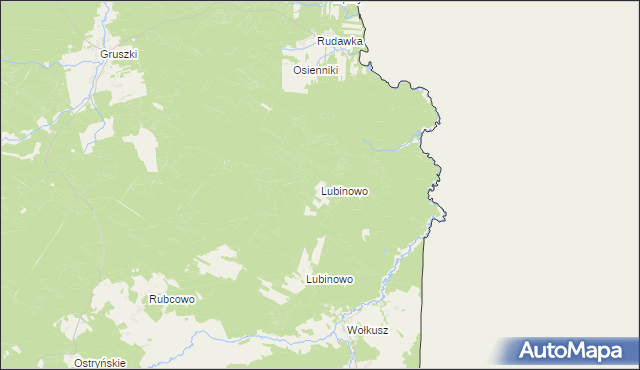 mapa Lubinowo gmina Płaska, Lubinowo gmina Płaska na mapie Targeo