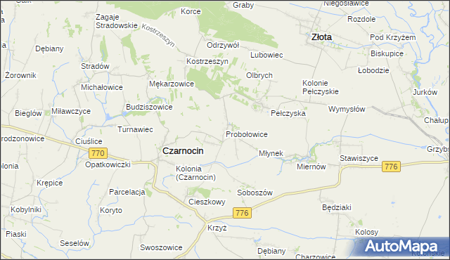 mapa Probołowice, Probołowice na mapie Targeo