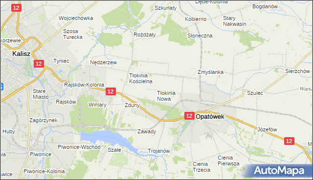 mapa Tłokinia Nowa, Tłokinia Nowa na mapie Targeo