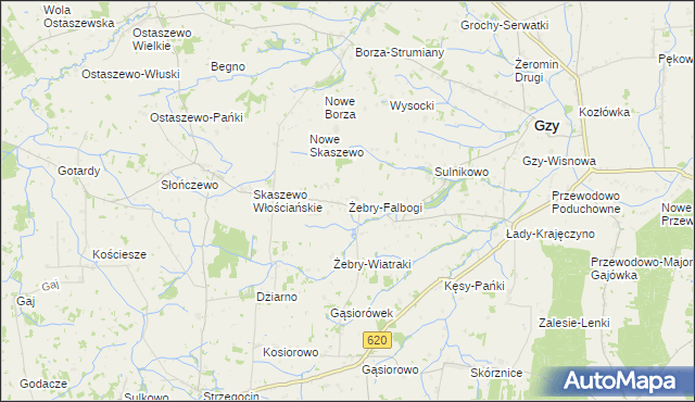 mapa Żebry-Falbogi, Żebry-Falbogi na mapie Targeo