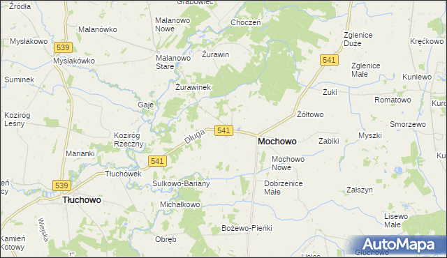 mapa Mochowo-Parcele, Mochowo-Parcele na mapie Targeo