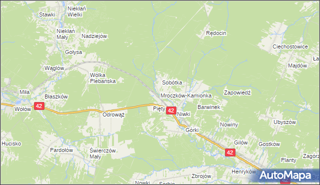 mapa Mroczków-Kamionka, Mroczków-Kamionka na mapie Targeo